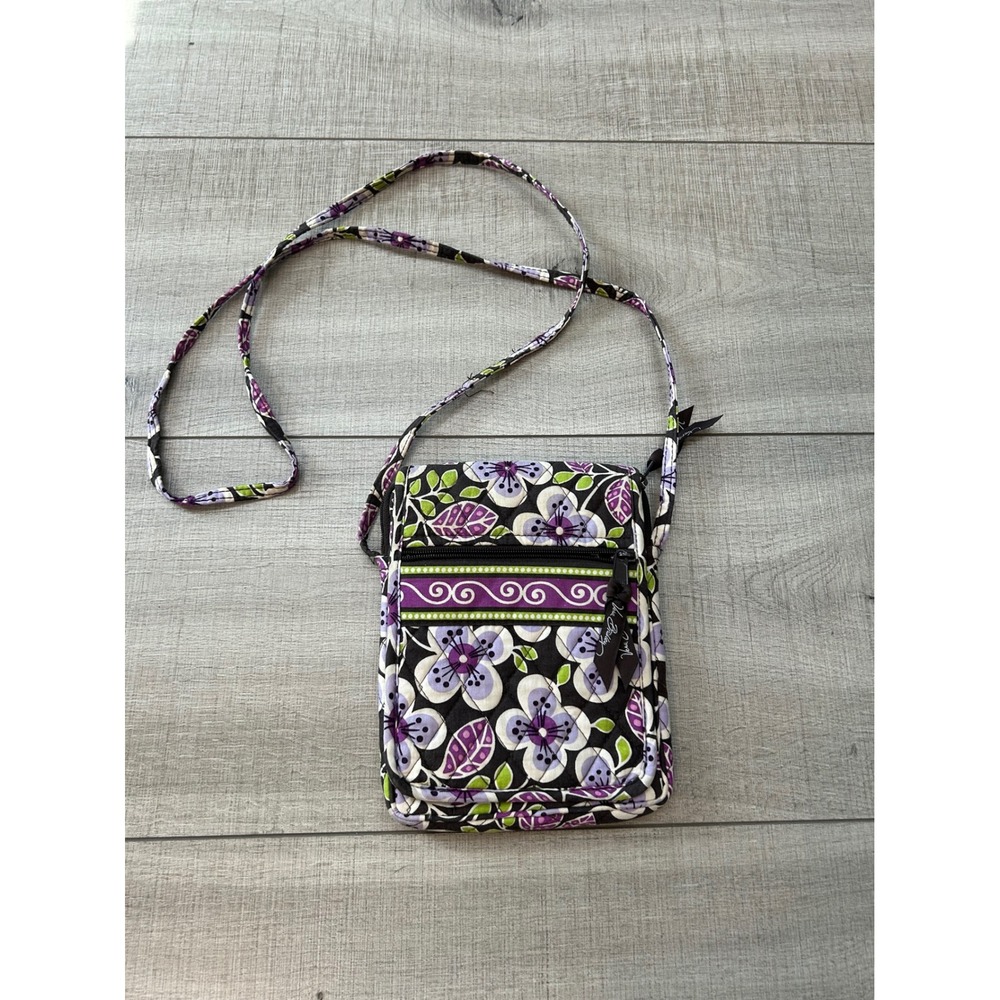Vera Bradley Floral Crossbody Bag Purple Quilted Travel Everyday
